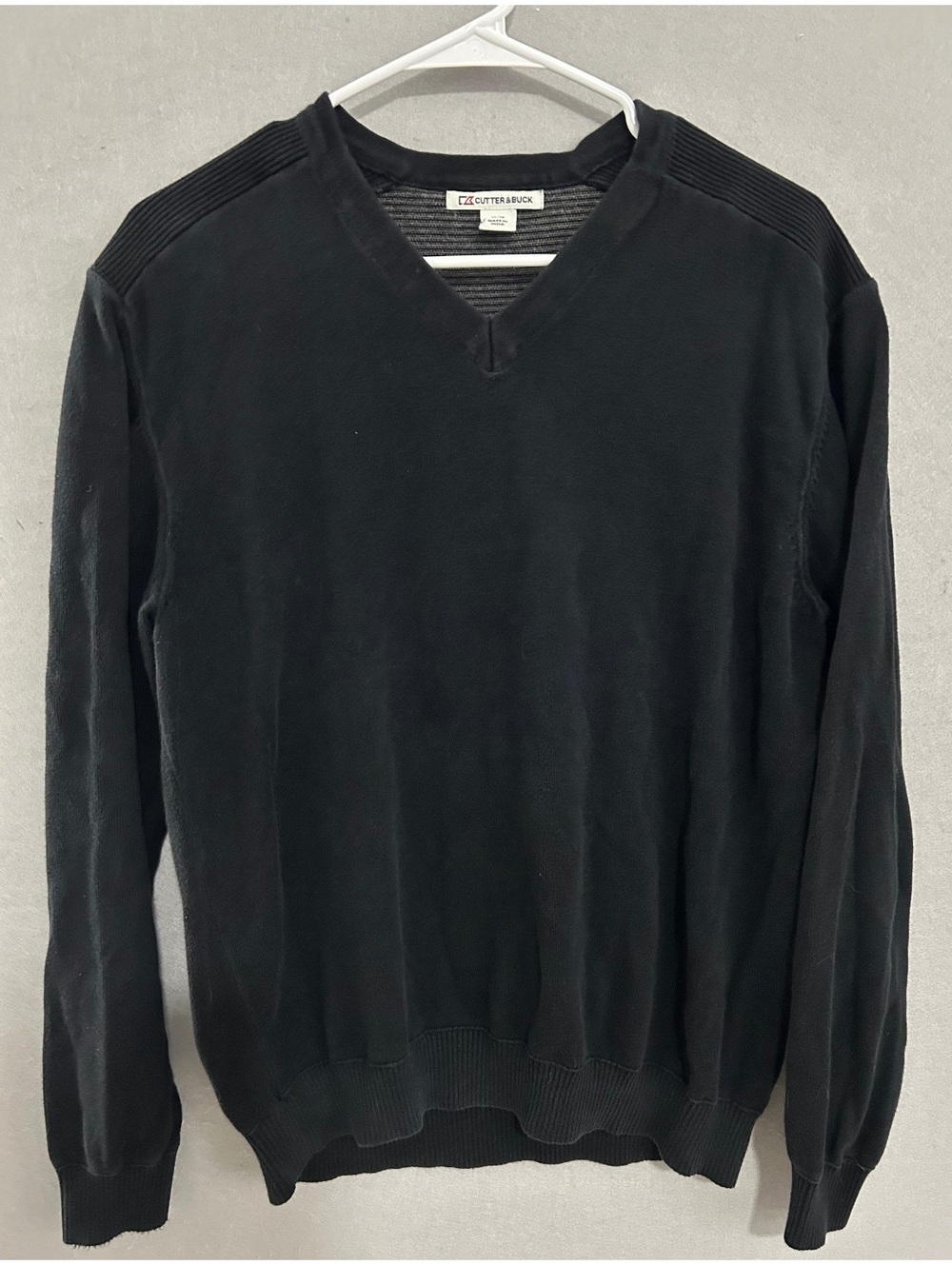 Cutter & Buck Black V Neck Sweater Mens Med